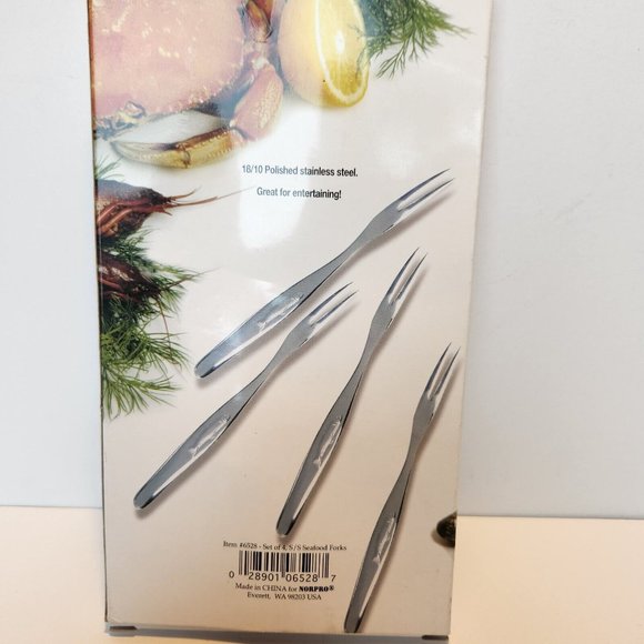 NORPRO Stainless Steel 4 Piece Seafood Forks, NEW - Picture 2 of 5